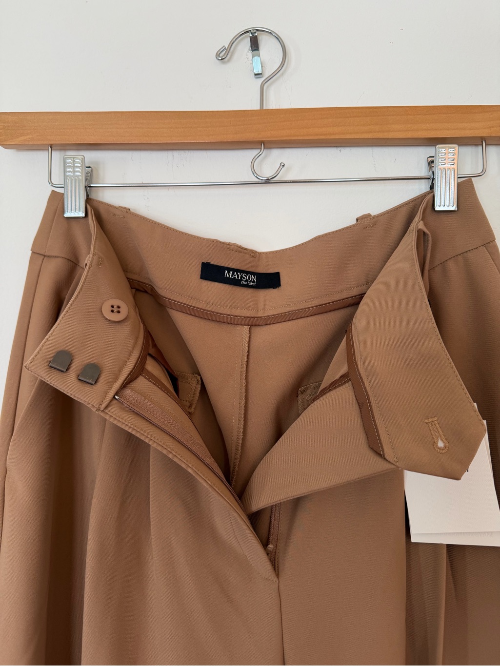 Wide-Leg High-Waist Trousers In Camel — image 3 of 8